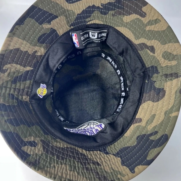 NBA Los Angeles Lakers Bucket Hat Boonie Cap Green Camo One Size - Picture 4 of 5
